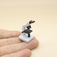 1set Dollhouse Mini Binocular Microscope Model OB11 Science Laboratory Scene Doll Accessories Miniature Desktop Decor Decoration
