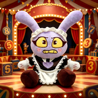 25CM Funny Maid Jax Plush Rabbit Doll Holding Gun Soft Stuffed Animal Amazing Digital Doll Circus Cartoon Toy For Kids Gift