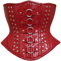 Annzley's new patent leather metal ring decoration with steel bone waist zipper corset for outer wear punk half chest waist seal