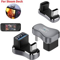 180 Degree Angle USB C Adapter USB-C Male to Female 20Gbps PD 140W Fast Charging Converter Adapter for Steam Deck Accessories