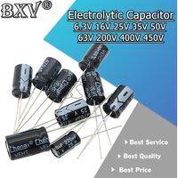 Electrolytic Capacitor 6.3V 16V 25V 35V 50V 63V 200V 400V 450V 10UF 22UF 47UF 100UF 220UF 330UF 470UF 1000UF 0.1UF 0.22UF New