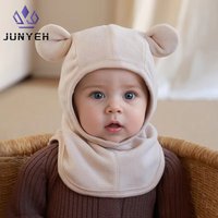 Baby Hats Scarf Set Winter Toddler Polar Fleece Balaclavas Infant Cute Ear Protection Beanies Boys/Girls Warm Caps Scarf Set