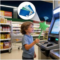 Tap-to-Pay Credit Card Wand Random Color Distribution Star Magic Credit Card Wand for Kids Adults Friends Holiday Birthday Gifts