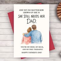 A Father's Day greeting card is a heartfelt message from a daughter to her father, suitable for husbands to choose from as gifts