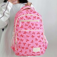Daypack Three-piece School Bag Set Casual with Pen Bag Nylon Bow Backpack Large Capacity Durable Students School Bag Daily