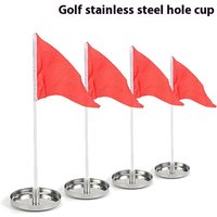Golf stainless steel hole cup with Little Red Flag golf supplies golf metal green hole cup xy1012
