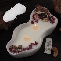 River Shape Candle Vessel Concrete Mold Boat Shaped Gardening Plant Pot Cement Mold Cloud Storage Tray Gypsum Silicone Mold
