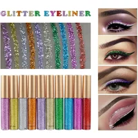 New Professional Shiny Eye Liners Cosmetics for Women Pigment Silver Rose Gold Color Liquid Glitter Eyeliner Cheap Makeup