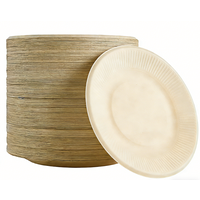 Disposable Paper Plates Biodegradable Sugarcane Pulp Paper Bowls And Plates Eco-Friendly Tableware for Home Picnic Party Events