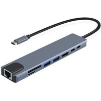 8in1 USB C HUB Type C Splitter 4K Thunderbolt 3 Docking Station Laptop Adapter For Macbook Air M1 iPad Pro RJ45 HDMI Computer