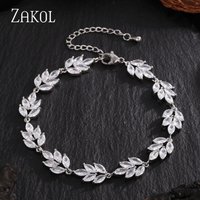 ZAKOL Stylish Cubic Zirconia Bridal Wedding Bracelets for Brides Bridesmaids Marquise Elegant Tennis Bracelet Women Jewelry Gift