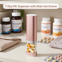 Easy-to-Use 7-Day Pill Organizer Featuring Slide-Out Drawer Structure, Ideal for Organizing Vitamins, Lightweight for Travel
