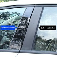 8pcs For BYD Dolphin 2022 2023 Car Window Pillar Posts Door Trims B C Column Stickers Cover Glossy Black Accessories