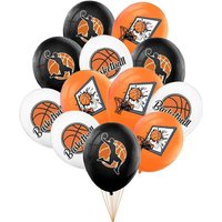 12Pcs / Pack 12 Inch Basketball Printed Latex Balloons Sports Themed Birthday Party Decorations