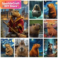 1pc frameless Capybara 5D Diamond Painting Funny Animals Mural DIY Diamond Embroidery Art Cross Stitch Mosaic Wall Home Decor
