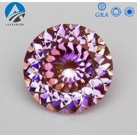 Sakura Pink Moissanite Stone 100 Faces Cut 6.5mm 1.0ct Certified Moissanita Loose Diamonds with GRA Certificate