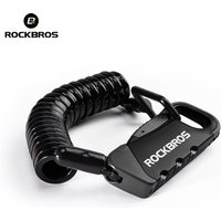 ROCKBROS Bicycle Cable Lock 3-Digit Combination Password Mini Lock Portable Lightweight Anti-theft Helmet Lock Bike Accessories