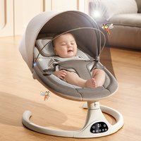Electric Baby Rocking Chair with Toys & Remote Control Portable Swing Chair for Newborn 0-18 Months Baby Crib