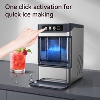 17KG/DAY Home Ice Maker Self-Cleaning Portable Countertop Ice Maker Soft-Chew Granular Ice Machine With Auxiliary Water Tank