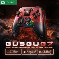 GUSGU G7 Contrôleur sans fil à écran intelligent de 1,44 pouce, 3 modes pour Switch, PS4, iOS, Android TV, PC, Tesla Gamepad, même produit que le X01