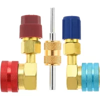 Auto A/C 90 Degree R1234YF To R134A High/Low Pressure Side Quick Conversion Coupler Adapter Dual Head Valve Core Removeral Tool