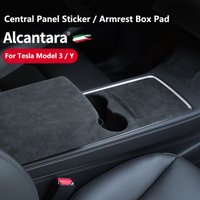 Suede Center Console Armrest Box Pad for Tesla Model Y Juniper Model 3 Highland Central Panel Sticker Protector Car Accessories