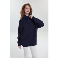 Plus Size Oversized Sweater Women High Neck Cowl Neck Drawstring Loose Knitted Pullover Long Sleeve Solid Color Autumn Winter