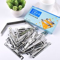 45Pcs/box Metal Binding Clips Loose-leaf Binder Strip File Folder for 8cm Double Hole Data Binder Hole Puncher Office Home Tool