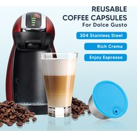 Refillable STAINLESS STEEL Metal Reusable Dolce Gusto Capsule Silicone Cover Dolci Gusto Coffee Machine Coffee Spoon with Clip