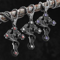 Skull Dragon Cross Men Necklaces Stainless Steel Gemstone Pendant Chain Women Fashion Jewelry Punk Accessories Gifts Wholesale
