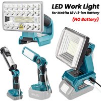 Profesjonalna lampa robocza LED do akumulatora litowo-jonowego Makita 18 V z portem ładowania USB do prac na placu budowy, naprawy samochodów, biwakowania, awaryjnego