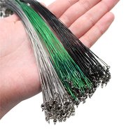 Aorace 20 pièces ligne de pêche en acier Anti-morsure fil d'acier Leader avec accessoire de pêche pivotant laisse à noyau de plomb fil de pêche 15CM-50CM