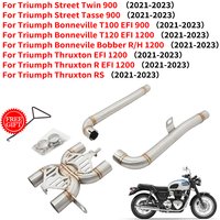Slip On Motorcycle Exhaust Link Pipe For Triumph Street Speed Twin 900 Bonneville Bobber Thruxton R Speedmaster T100 T120 1200