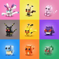 Pokemon MOC Building Blocks Cute Pikachu Gengar Eevee Cartoon DIY Assembly Educational Construction Toy Gift for Boys Girls