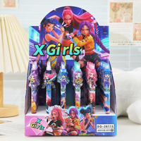 Cool Anime Girls Gel Pens with Acrylic Toppers Retractable 0.5mm Black Ink Smooth Writing for School Office Stationery Gifts