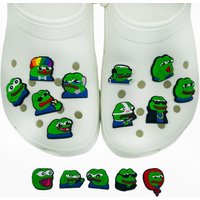 New Arrivals 1Pcs Sad Frog Shoe Charms for Crocs Accessories Decoration Shoe Pin Bracelet Wristband Adult Party Gifts