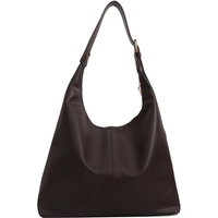 Retro Solid Color Women Tote Bag Trendy Soft PU Large Capacity Shoulder Bag for Commute Daily Shopping Travel