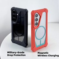 Luxury Four Corner Anti-knock Armor for Magsafe Case For Samsung Galaxy S26 S25 S23 S22 S21 S24 Ultra S26 Plus Transparent Cover