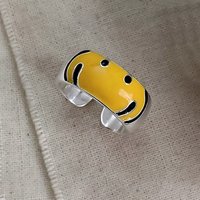 New Arrival Trendy Yellow Color Smile Face 925 Sterling Silver Ladies Party Ring Jewelry For Women Gifts No Fade