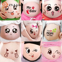 9Pcs Pregnancy Belly Stickers Photographs Props Funny Facial Expressions Decals Memorable Keepsakes Mum Maternity Accessories