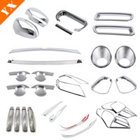 Full Set Chrome Car Exterior Headlight Trim Front Rear Fog Light Cover Side Handle Side Mirror Cover For Suzuki Vitara 2015-2021