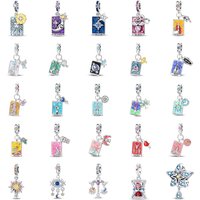 925 Sterling Silver Demon Death God Fate Tarot Cards Sun Moon Stars Charm Pendant Beads Fit 3mm Bracelet DIY Jewelry Accessories