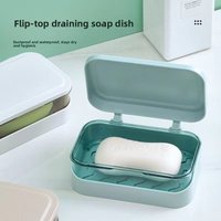 Toilet balcony flip cover soap drain transparent simple soap box laundry soap toilet balcony soap box