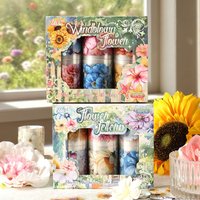 6 rolls/box creative PET material stickers,featuring various floral plant patterns,DIYscrapbooks Photo Album decoration material
