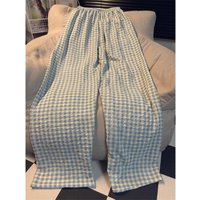 Tall Women's Extra-Long Plaid Sleep Pants | Lightweight Loose Casual Outerwear-Friendly Loungewear Trousers