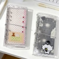 Kawaii Polka Dot A6 Half Binder Set Bear Notebook for Scrapbooking For Arts Diy Crafts Album Journal Planner