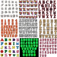 10/37PCS Colored Letters Glow-in-the-Dark Shoe Charm Wholesale PVC Bag Clog Wristband Decor Buckle Detachable Waterproof To Gift