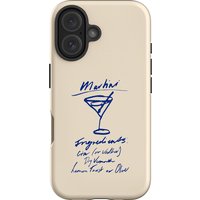 Clmj Martini Mood Cream Phone Case for iPhone 16 15 14 13 12 11 X XS XR XSMAX 7 8 Pro Max Plus Luxury Double-layer Back Cover