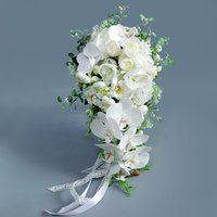 Cascading Bridal Bouquet Flower Hand Bouquet Artificial Rose Bouquet Photo Props Bridal Bouquet for Wedding Party Prom