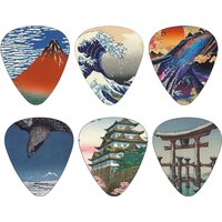 New 12pcs/set Guitar Picks - Japanese Culture Style Theme Painting Shrapnel, for bass, ukulele musical instrument accessories
